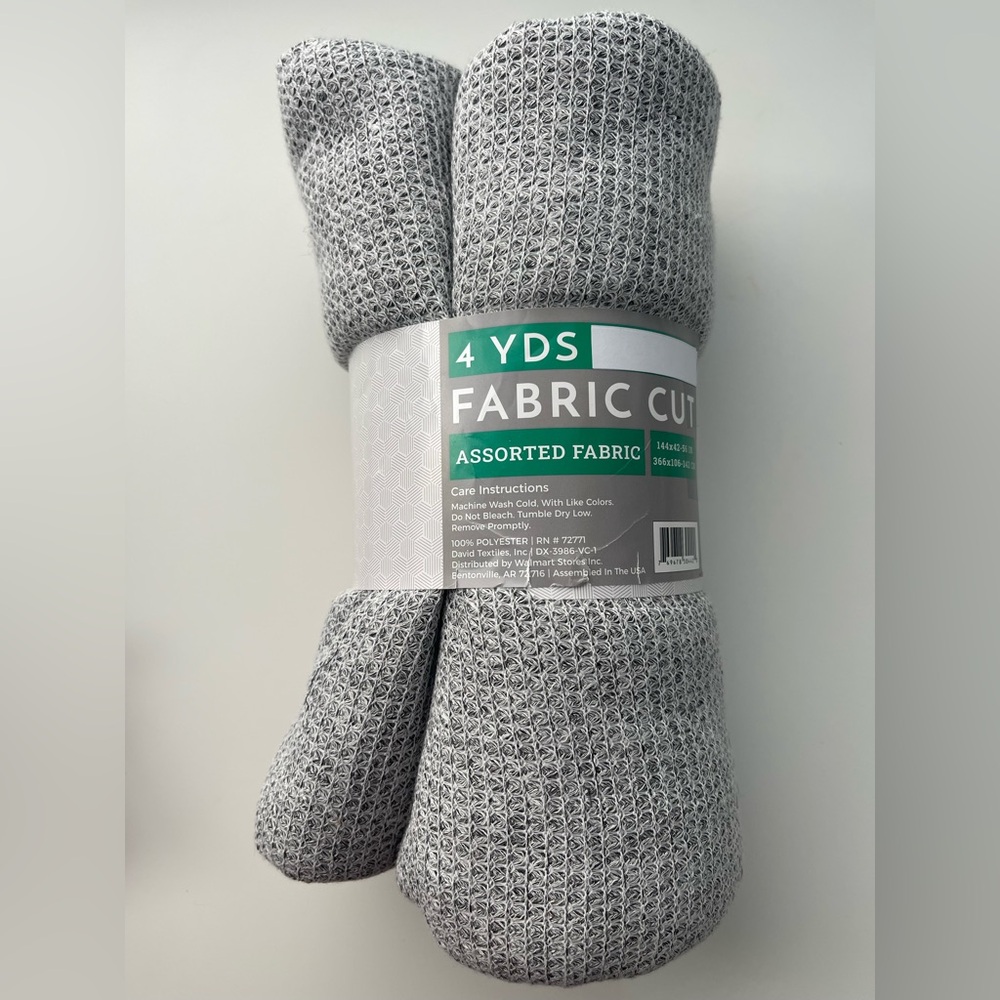 ✨$5 OFF BUNDLE✨ 4 YD Waffle Knit Fabric Gray Stretch Apparel Sewing Supplies